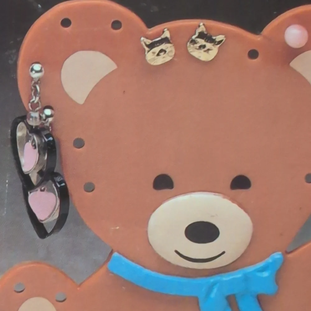 80s 90s Vintage Little‎ Teddy Jewelry Center Plastic Organizer Kawaii NIP Rare